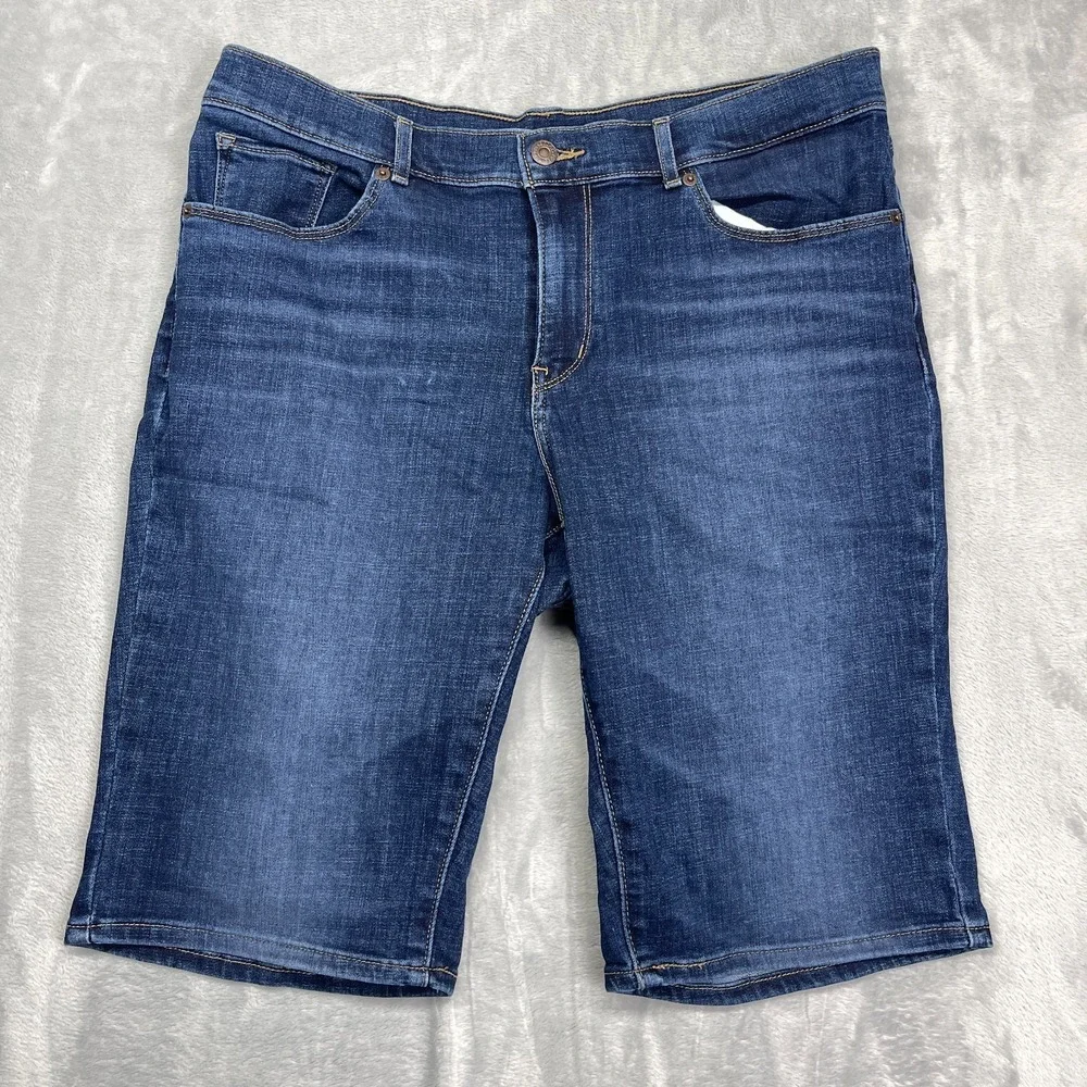 Levi's‎ Bermuda Shorts Mens 31 Blue Denim Regular Fit Red Tab Stretch Whiskered